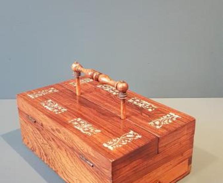 Early Victorian Rosewood Pen and Ink Box - Image 1