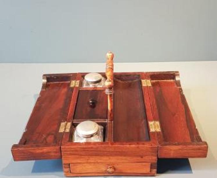 Early Victorian Rosewood Pen and Ink Box - Image 3