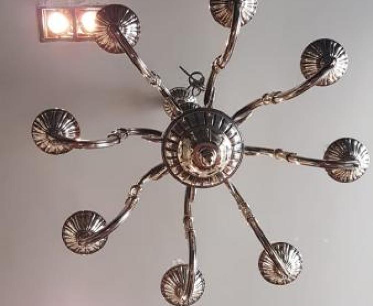 Edwardian Cast Brass Chandelier - Image 5
