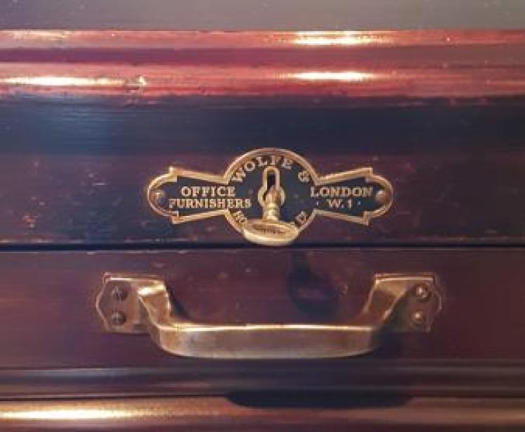 1920's Mahogany Fall Front File Cabinet - Image 4