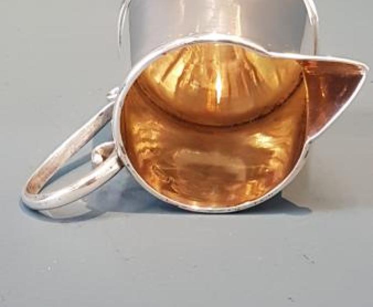 Edwardian Gilt Lined Silver Cream Pitcher - Image 3