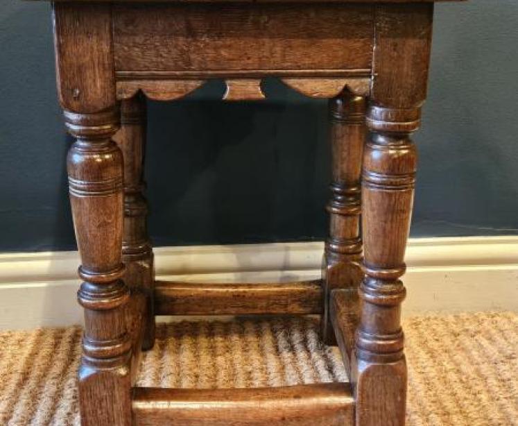 George III Oak Joint Stool - Image 3