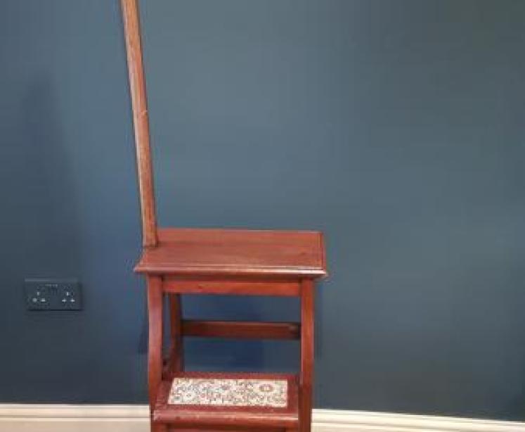 Victorian Mahogany Folding Library Steps - Image 3