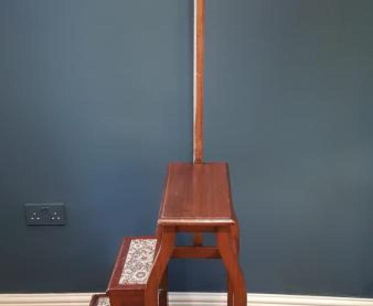Victorian Mahogany Folding Library Steps - Image 4