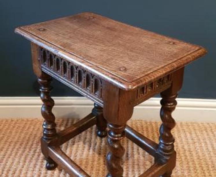Georgian Style Oak Joint Stool - Image 2