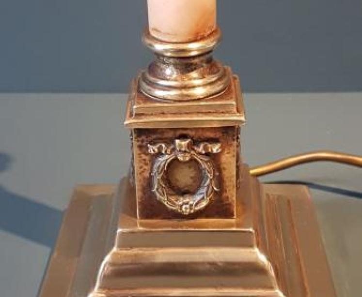 Edwardian Alabaster Column Table Lamp - Image 2