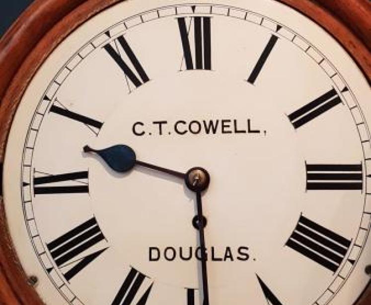 Victorian 10" Isle of Man Fusee Wall Clock - Image 4