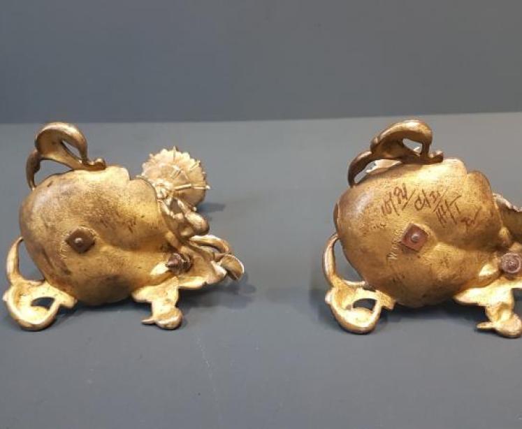 Pair of Victorian Cast brass Chambersticks - Image 2
