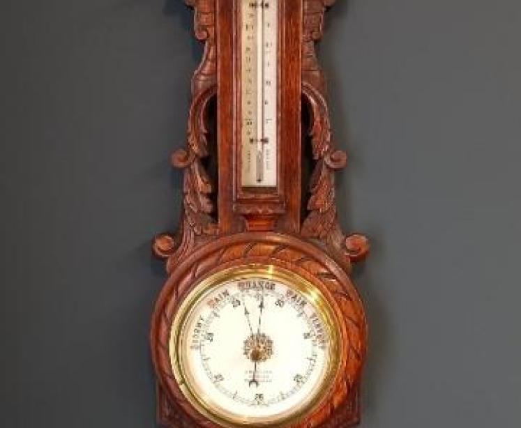 Victorian Oak Chippenham Banjo Barometer - Image 1