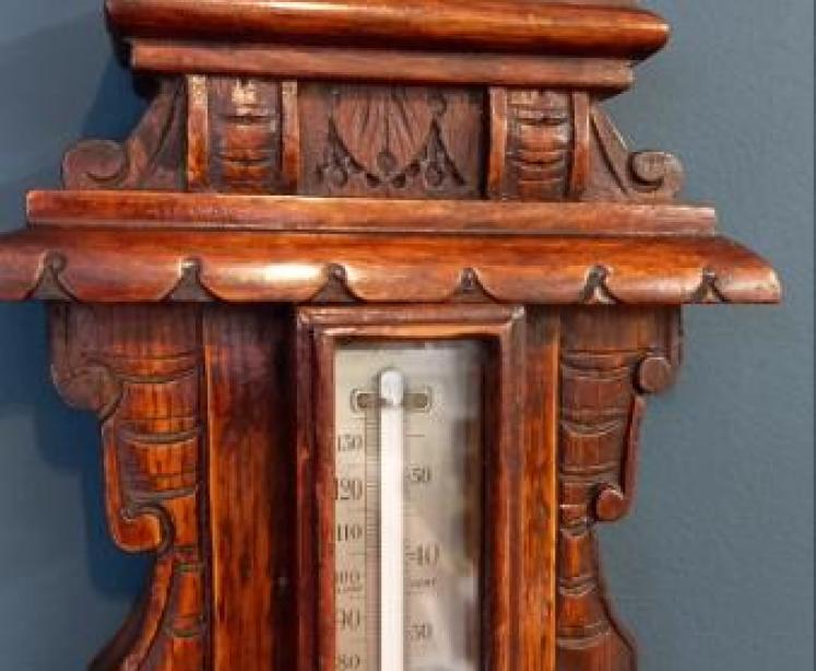 Victorian Oak Chippenham Banjo Barometer - Image 4