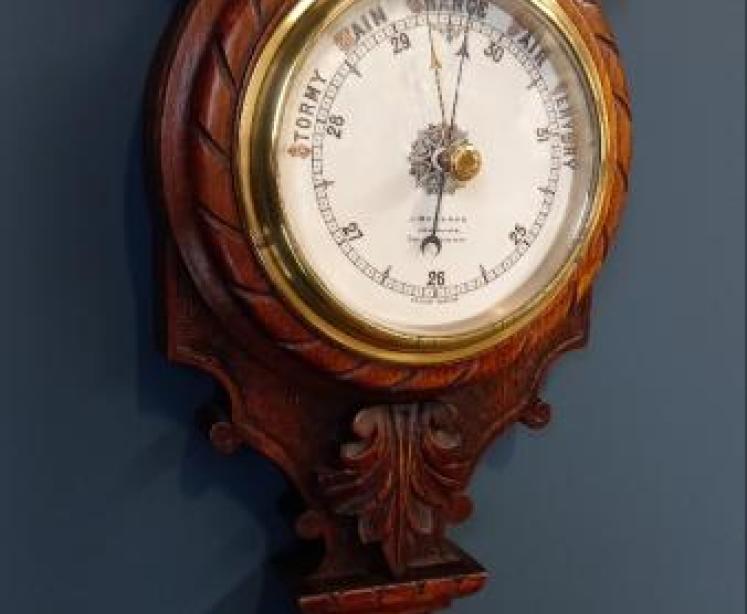 Victorian Oak Chippenham Banjo Barometer - Image 5