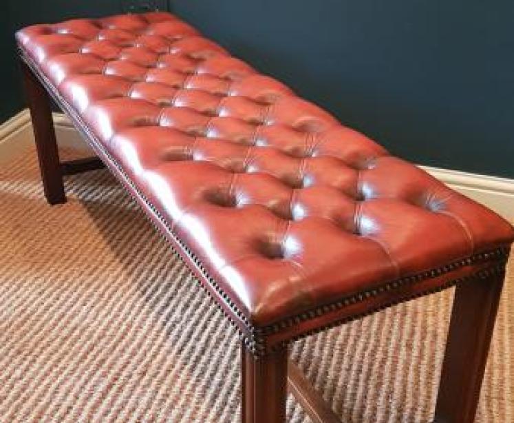 Leather Topped Double Stool  - Image 5