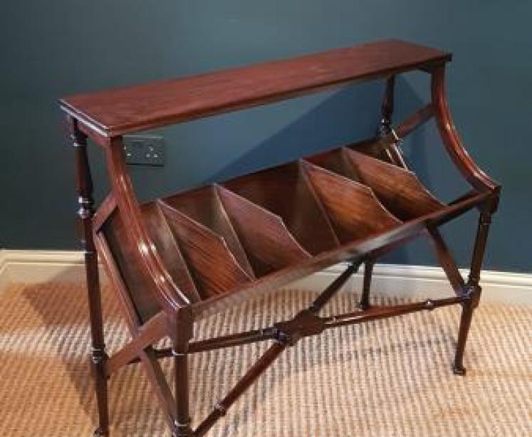 Immaculate Edwardian Mahogany Book Trough - Image 1