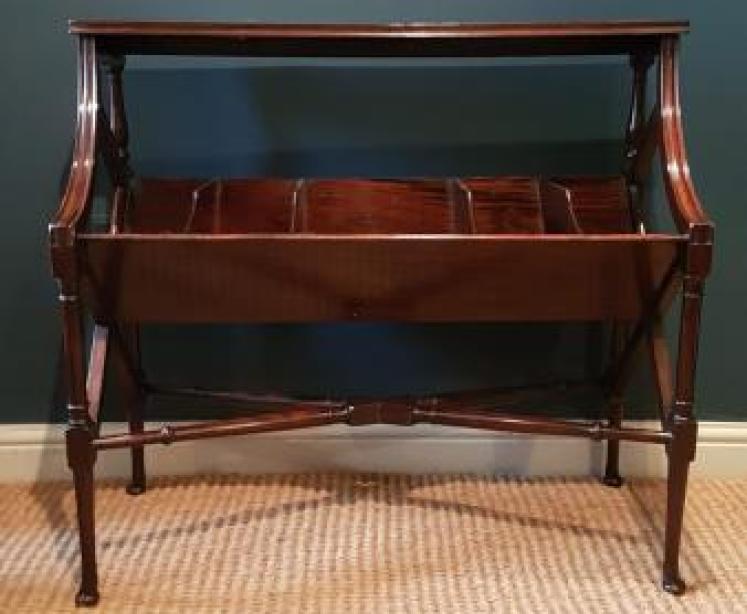 Immaculate Edwardian Mahogany Book Trough - Image 3