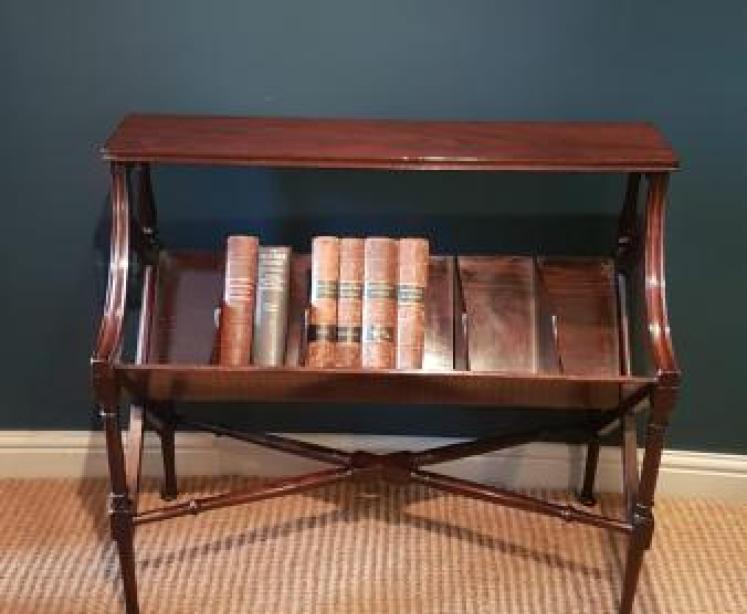 Immaculate Edwardian Mahogany Book Trough - Image 4