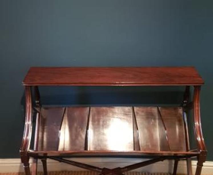 Immaculate Edwardian Mahogany Book Trough - Image 7