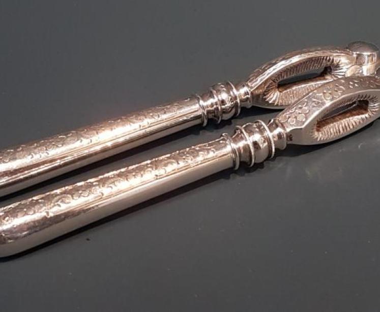 Victorian Cast Silver Nut Crackers - Image 1