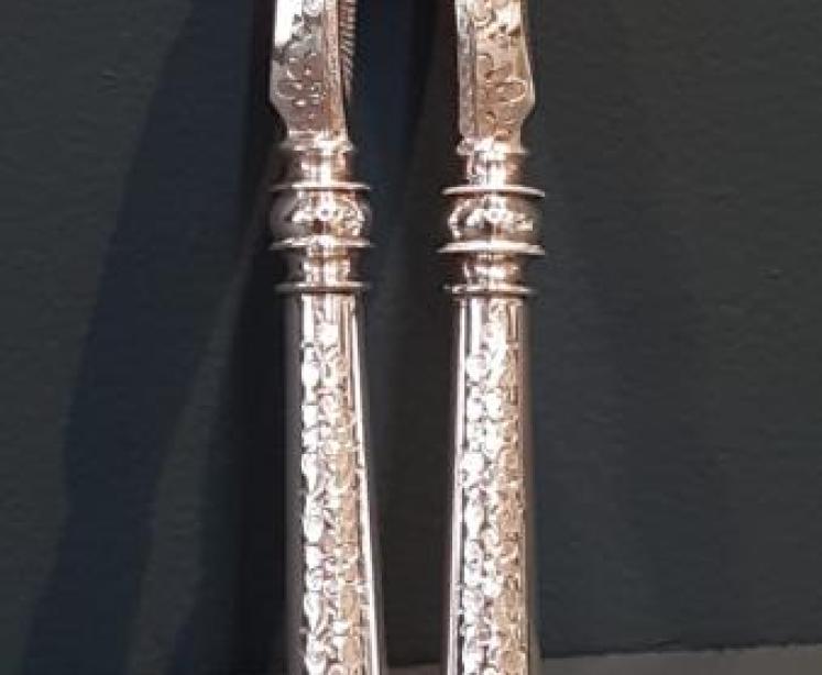 Victorian Cast Silver Nut Crackers - Image 7