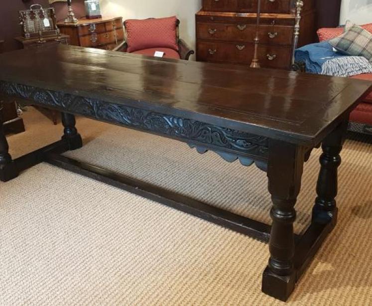 Large Period Oak Refectory Table - Image 1