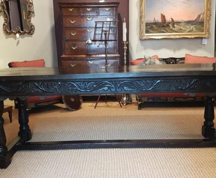 Large Period Oak Refectory Table - Image 7