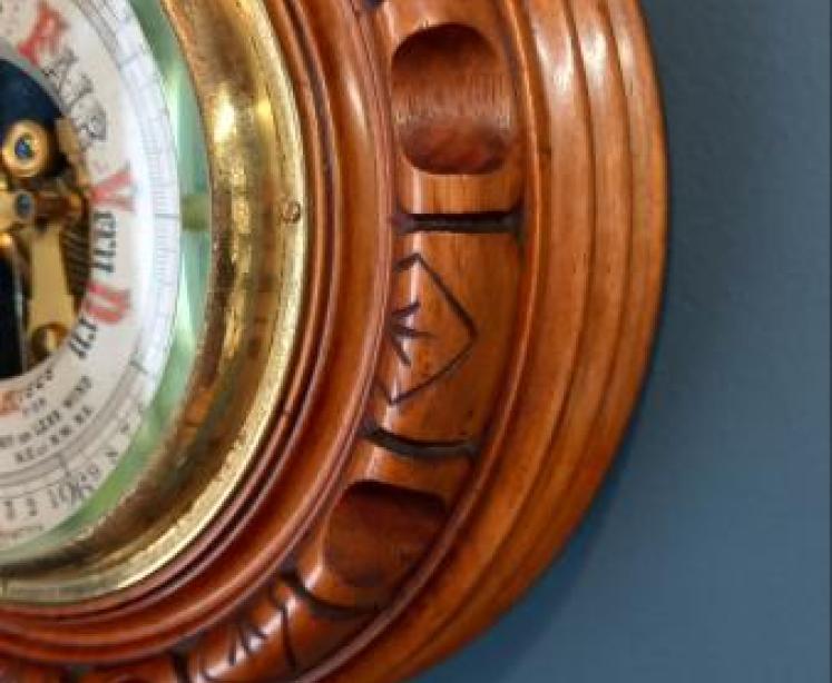 Victorian Walnut Skeletonised London Barometer - Image 4