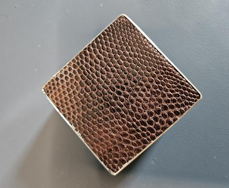 Aspreys Silver & Lizard Skin Top Powder Jar - Image 2