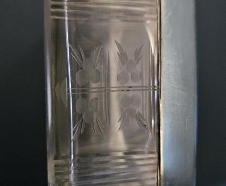 Aspreys Silver & Lizard Skin Top Powder Jar - Image 7