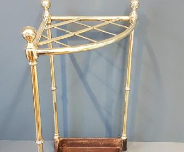 Victorian Brass Corner Stick Stand - Image 5