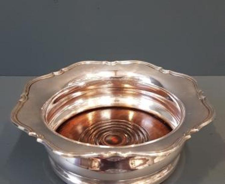 George V Silver Bottle Coaster - Image 1