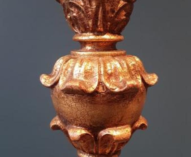 Pair of Large Edwardian Timber Gilt Table Lamps - Image 5