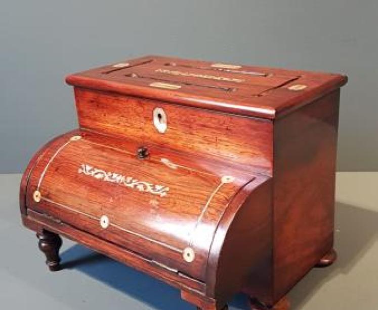 Victorian Rosewood Letter and Stationary Box - Image 4