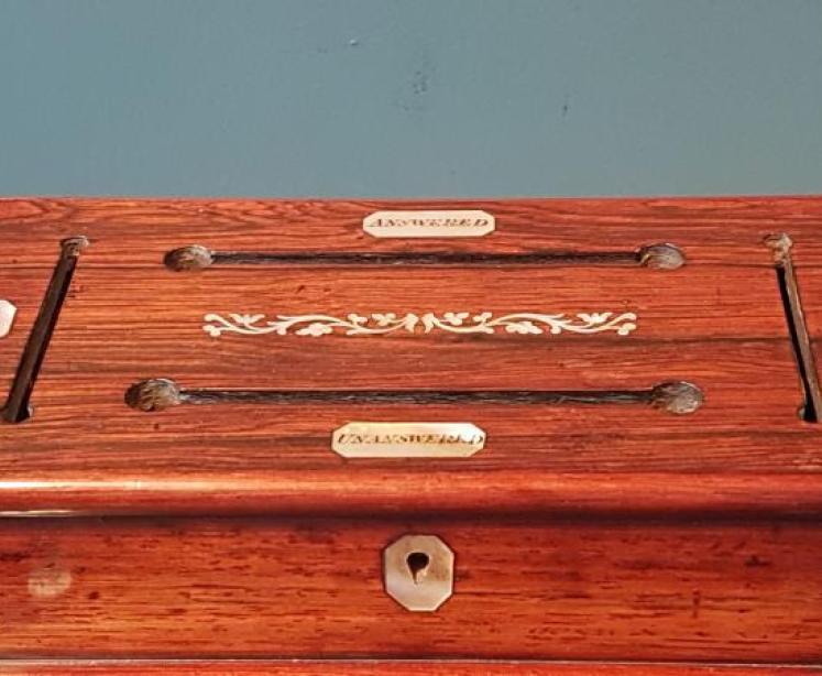 Victorian Rosewood Letter and Stationary Box - Image 6
