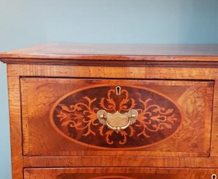Small Victorian Inlaid Walnut Chest - Image 6