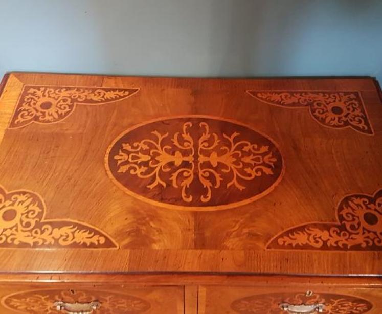 Small Victorian Inlaid Walnut Chest - Image 7
