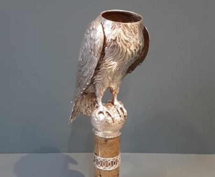 Large Edwardian Silver Owl on Perch - Image 4