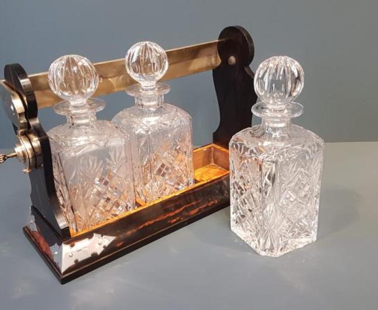 Fine Victorian Coromandel and Silver Mounted Tantalus  - Image 5