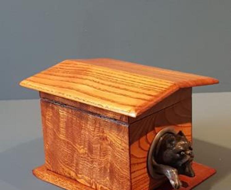 Rare Victorian Bulldog in Kennel Ash Tea Caddy  - Image 2