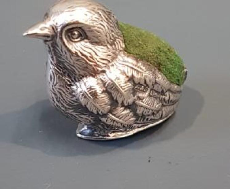 Silver Chick Pin Cushion - Image 1