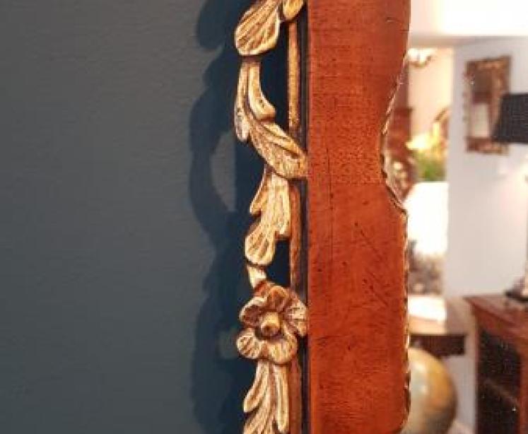 Matching Pair of Walnut and Parcel Gilt Mirrors  - Image 4