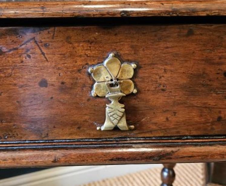 Early Walnut Single Drawer Side Table  - Image 7