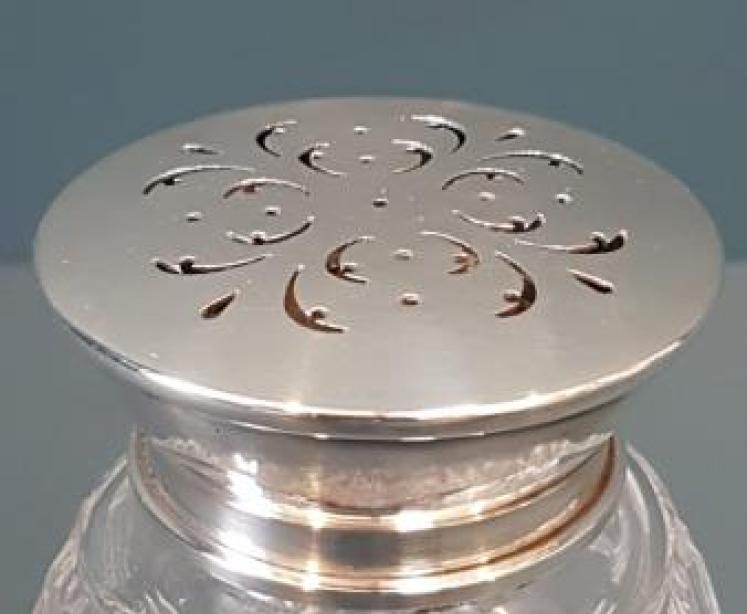 Fine Quality Cut Crystal and Silver Sugar Shaker - Image 2