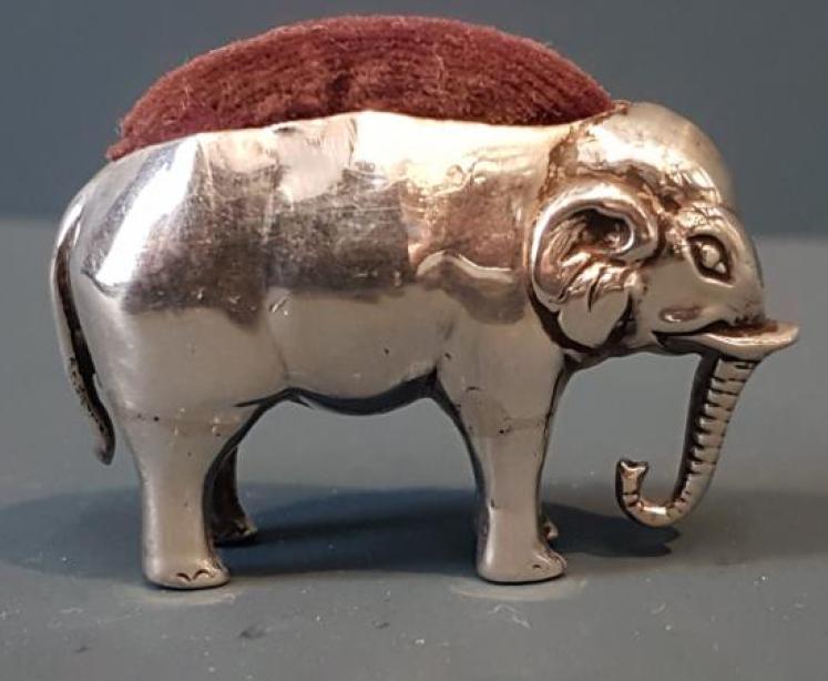Edwardian Silver Elephant Pin Cushion - Image 4