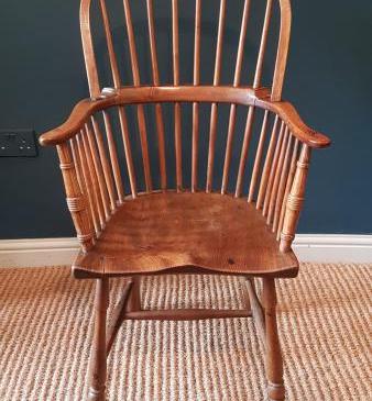 George III Sycamore and Ash Comb Back Windsor Chair
