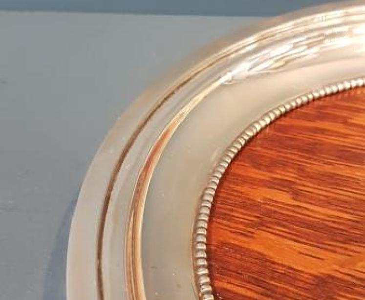 Edwardian Oak and Silver Plate Decanter Coaster - Image 5