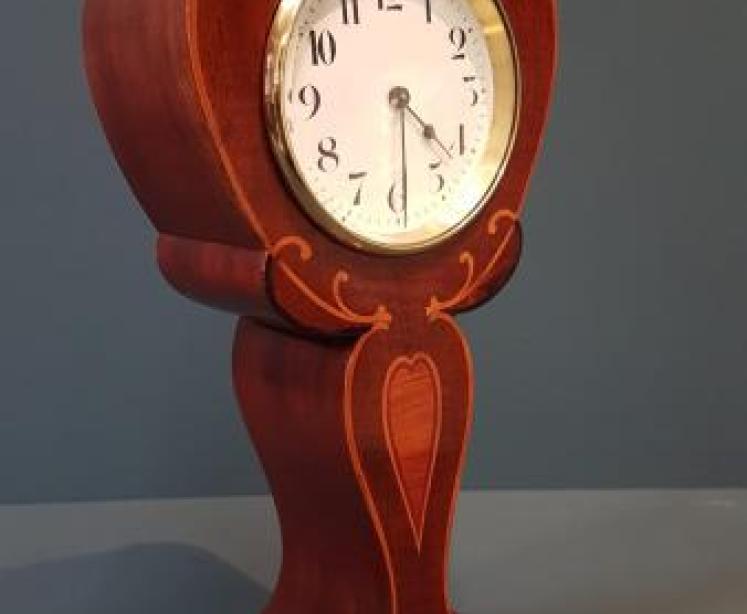 Fine Quality Edwardian Inlaid Mahogany Mantel Clock  - Image 5