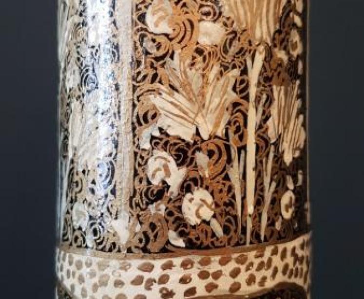 Superb Hand Painted Kashmiri Lamp Standard - Image 2