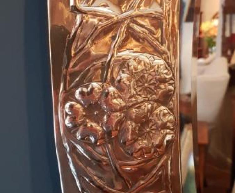 Arts and Crafts Glasgow School Brass Framed Mirror  - Image 6