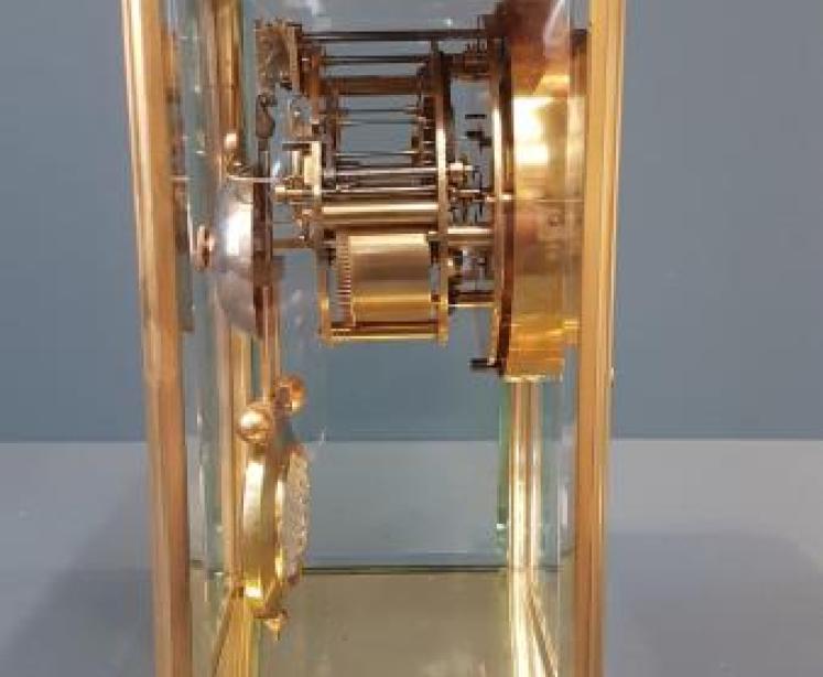 Victorian Four Glass Clock with Visible Escapement  - Image 3