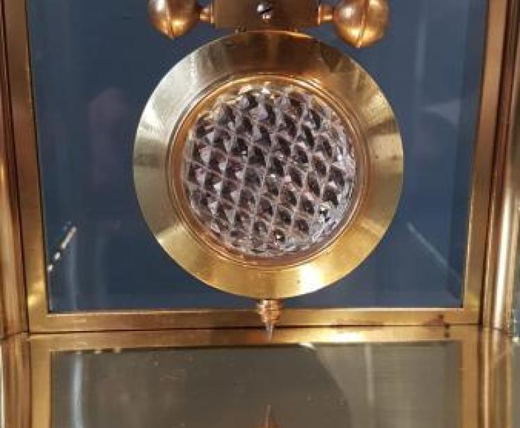 Victorian Four Glass Clock with Visible Escapement  - Image 4