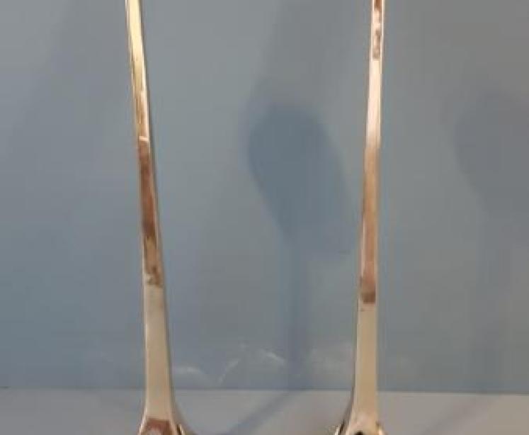 Pair of Art Nouveau Brass Candlesticks - Image 1